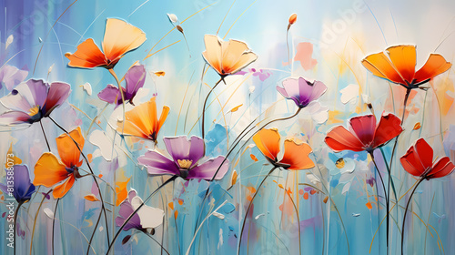 abstract strong bright wildflower illustration background poster decorative painting
