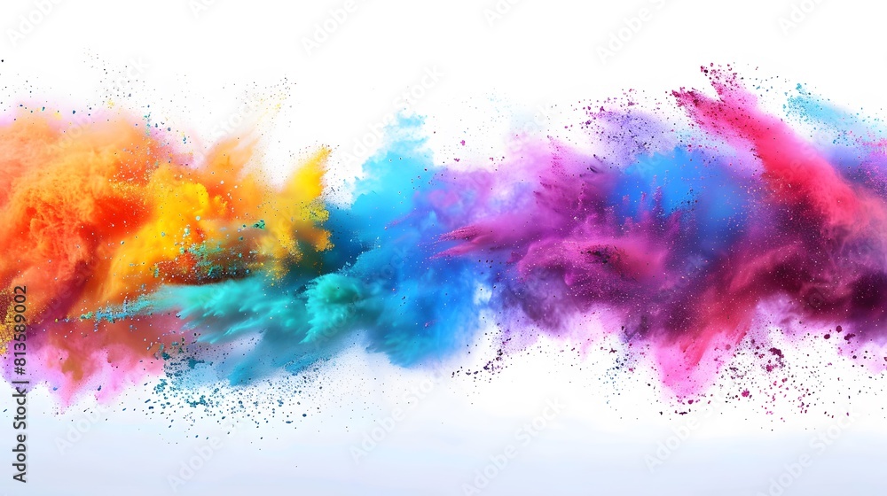 Holi celebration with colored powder explosion Holi celebration with colored powder explosion