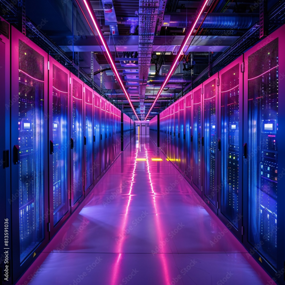 Fototapeta premium High-Tech Data Centers: Enabling Faster and More Efficient Data Management.