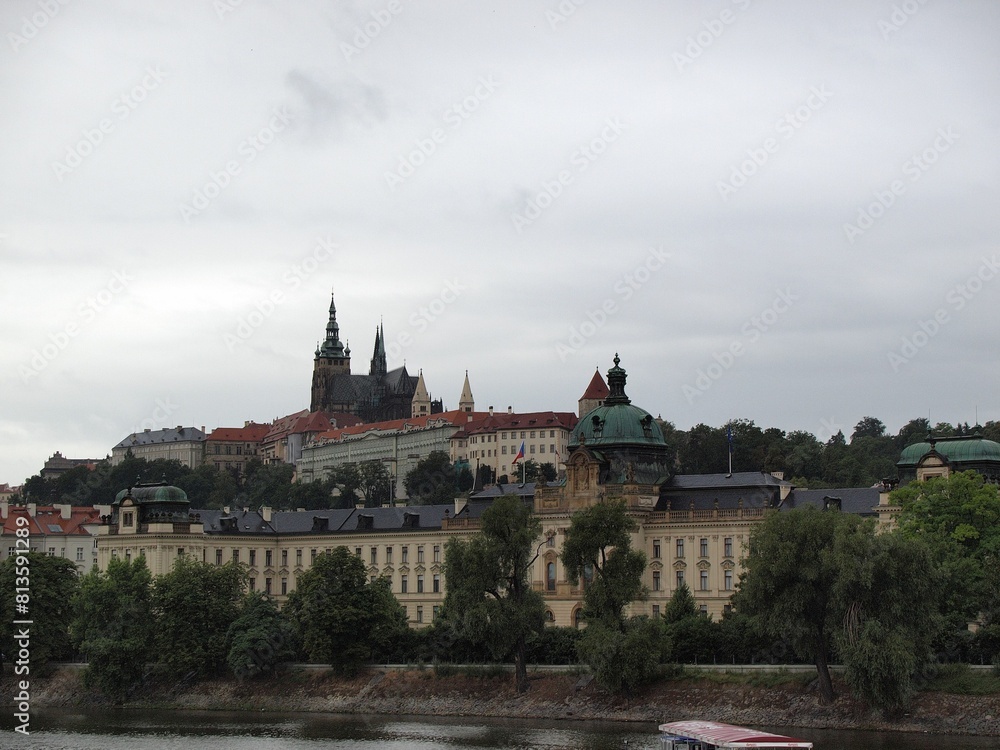 Beautiful Prague Castle surrounded by green foliage in the Czech Republic Beautiful Prague Castle surrounded by green foliage in the Czech Republic
