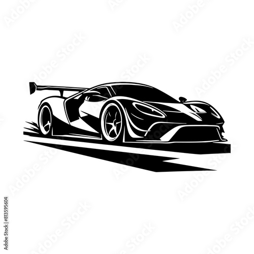 Speed Elegance: Vector Supercar Silhouette- Supercar Illustration- Minimalist Supercar Vector- Supercar Design Silhouette.