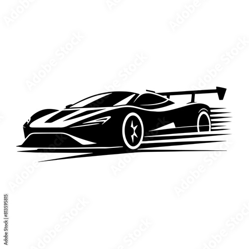 Speed Elegance: Vector Supercar Silhouette- Supercar Illustration- Minimalist Supercar Vector- Supercar Design Silhouette.