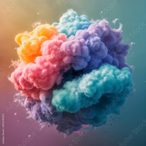 Abstract colorful pastel flowing color cloud background