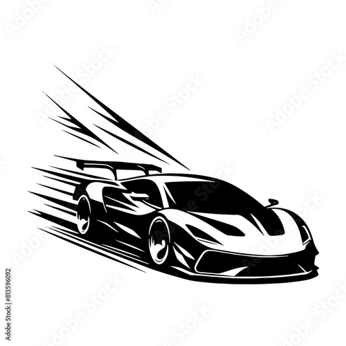 Speed Elegance: Vector Supercar Silhouette- Supercar Illustration- Minimalist Supercar Vector- Supercar Design Silhouette.