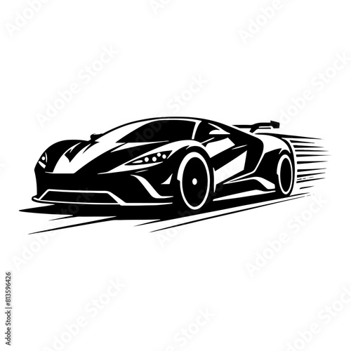 Speed Elegance: Vector Supercar Silhouette- Supercar Illustration- Minimalist Supercar Vector- Supercar Design Silhouette.