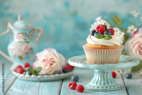 Cupcakes with Cream & Berries: Sweet Delights
