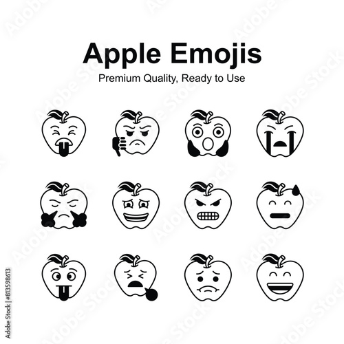 Set of emoji icons, cute expressions vector design