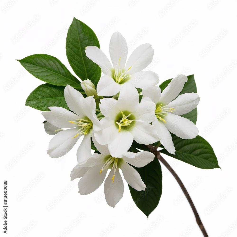 Fototapeta premium branch of jasmine flowers isolated on white background
