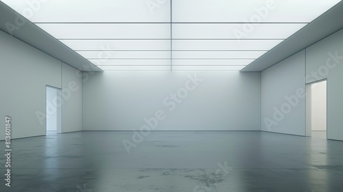 Modern Hallway with Mirror and Clean Lines  White Interior  Minimalistic and Bright