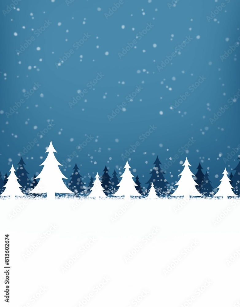 Naklejka premium Digital render of a beautiful Christmas greetings background with Christmas trees