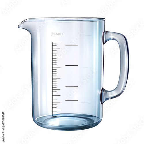 Cuadro en lienzo Transparent measuring cup with a handle.