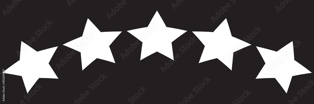 five star icon on white background. 5 star sign. Five star rating. Five stars icon Vector. 