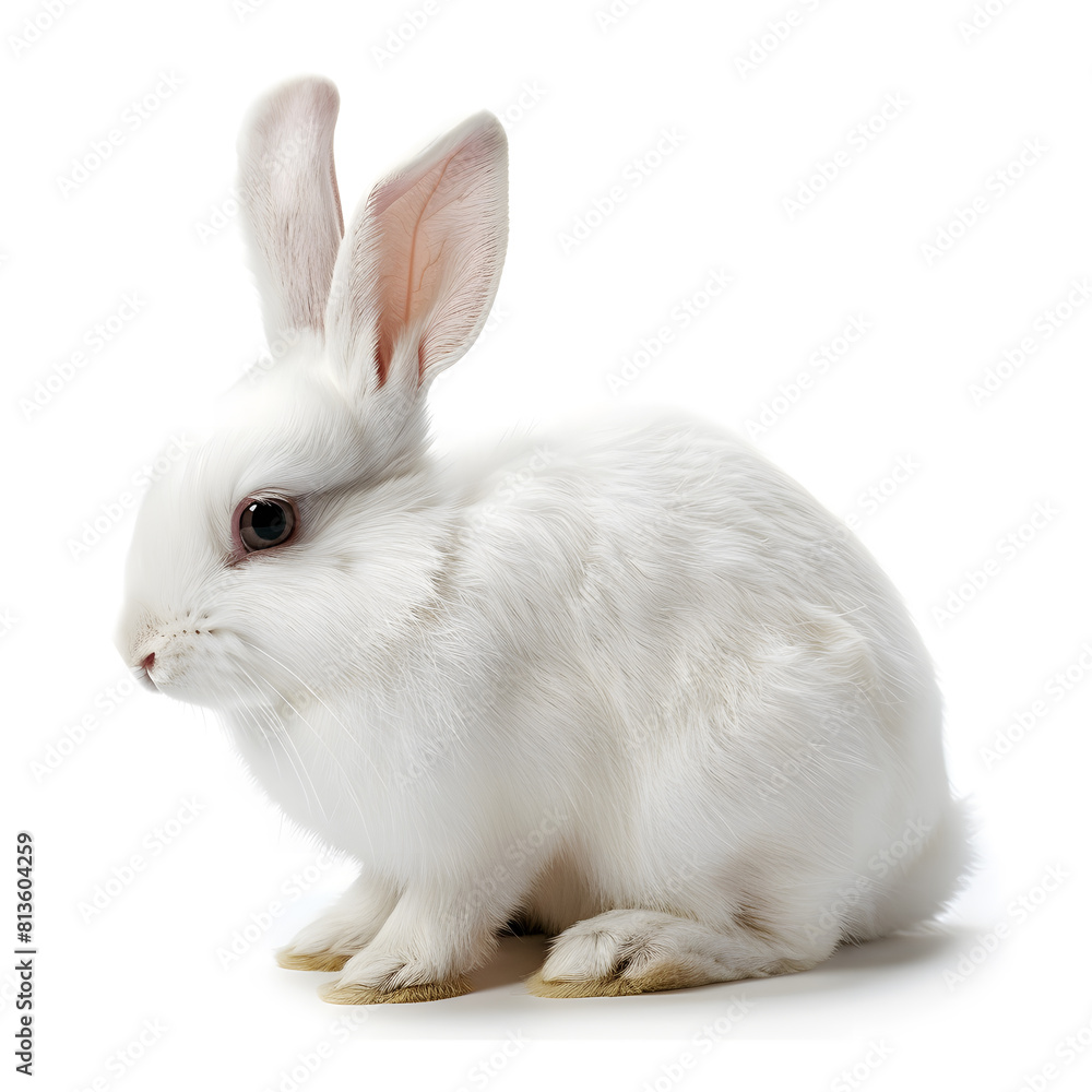 Cute white rabbit isolated on White background Cute white rabbit isolated on White background