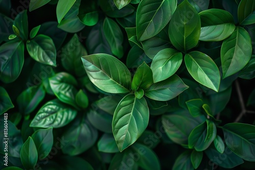 Natural green backdrop with tropical foliage. Generative Ai