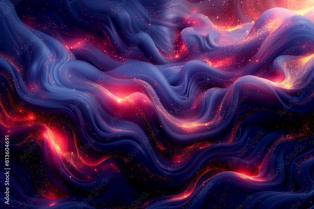A blue and red swirl of light and fire A blue and red swirl of light and fire