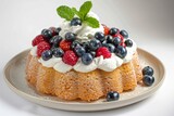 Ethereal Angel Food Cake with Fresh Berries and Whipped Cream