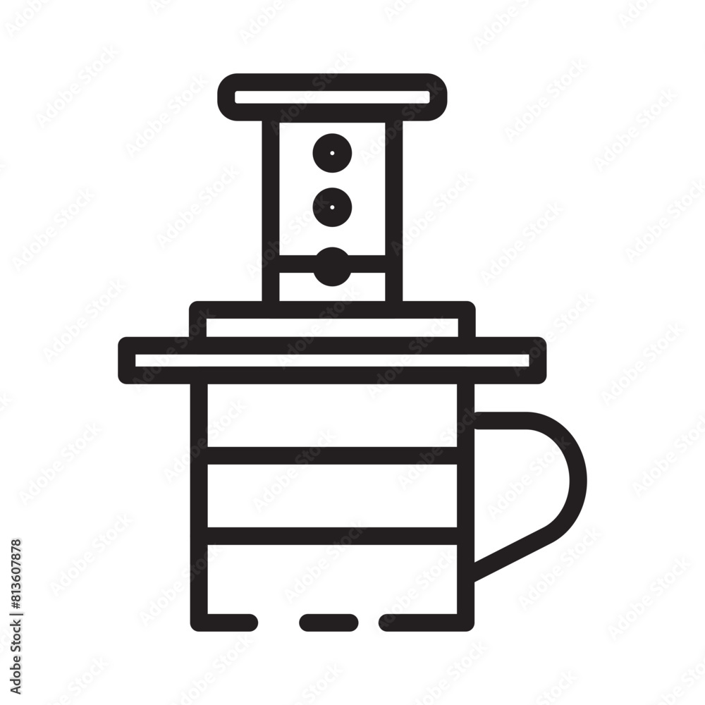 Aeropress Cafe Coffee Line Icon