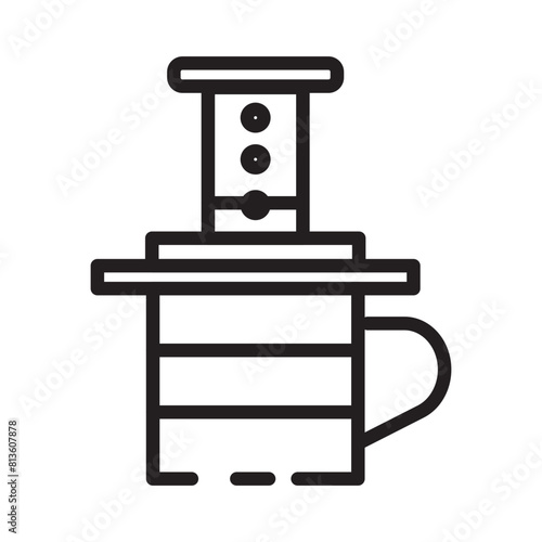 Aeropress Cafe Coffee Line Icon