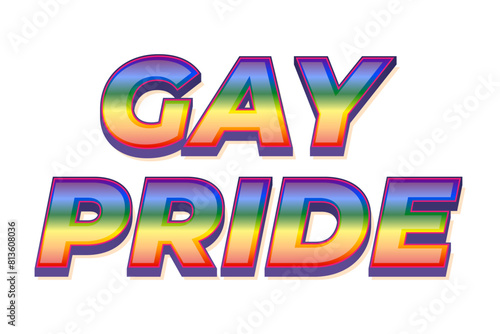 Vector illustration of Gay Pride typography on transparent background