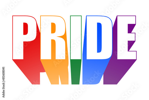 Vector illustration of LGBT Pride typography on transparent background