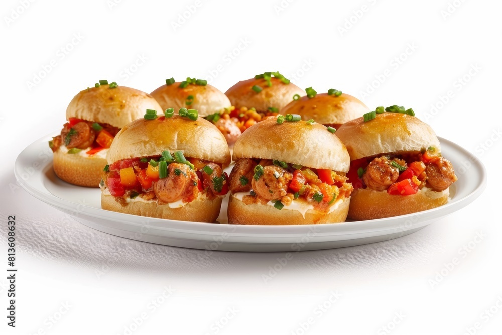 Flavorful Andouille and Cream Cheese Slider with Green Onions Flavorful Andouille and Cream Cheese Slider with Green Onions
