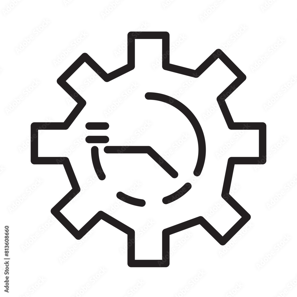 Data Gear Report Line Icon Data Gear Report Line Icon