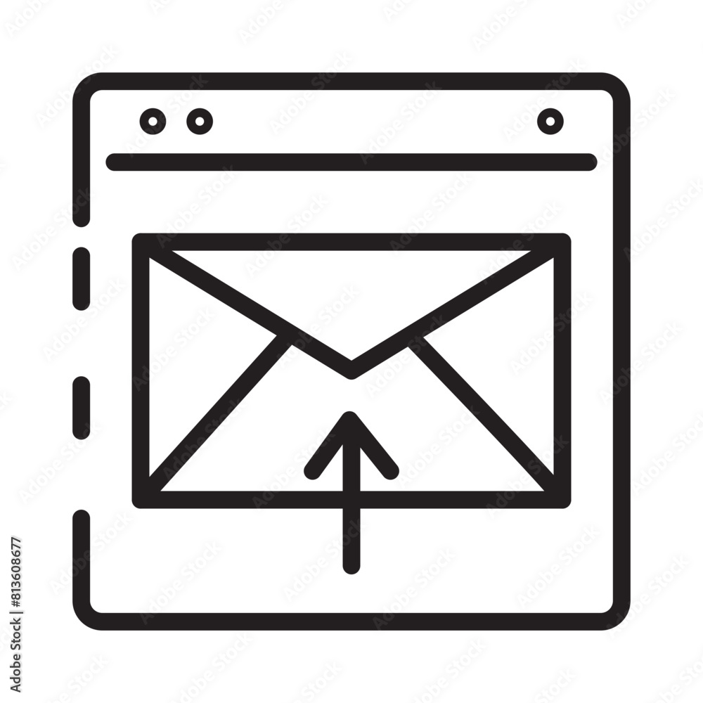 Digital Email Market Line Icon Digital Email Market Line Icon