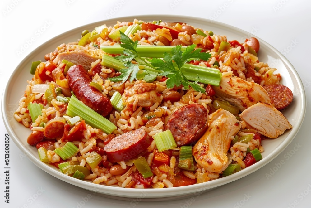 Sautéed Andouille and Chicken Jambalaya with Cajun Spices Sautéed Andouille and Chicken Jambalaya with Cajun Spices