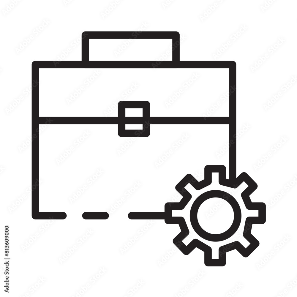Briefcase Setting Setup Line Icon Briefcase Setting Setup Line Icon