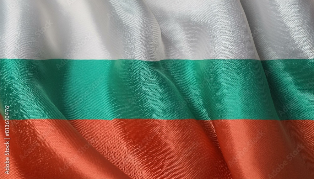 Obraz premium Fabric and Wavy Flag of Bulgaria