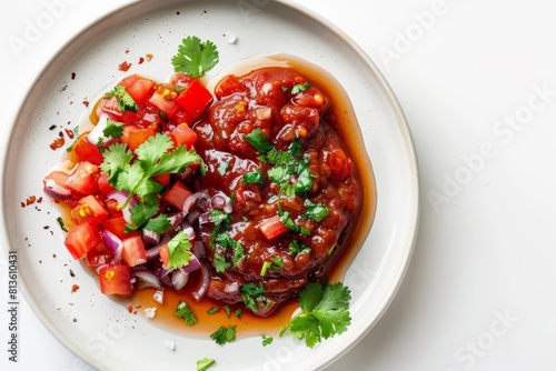 Aromatic Ancho-Red Pepper Sauce with Juicy Plum Tomatoes