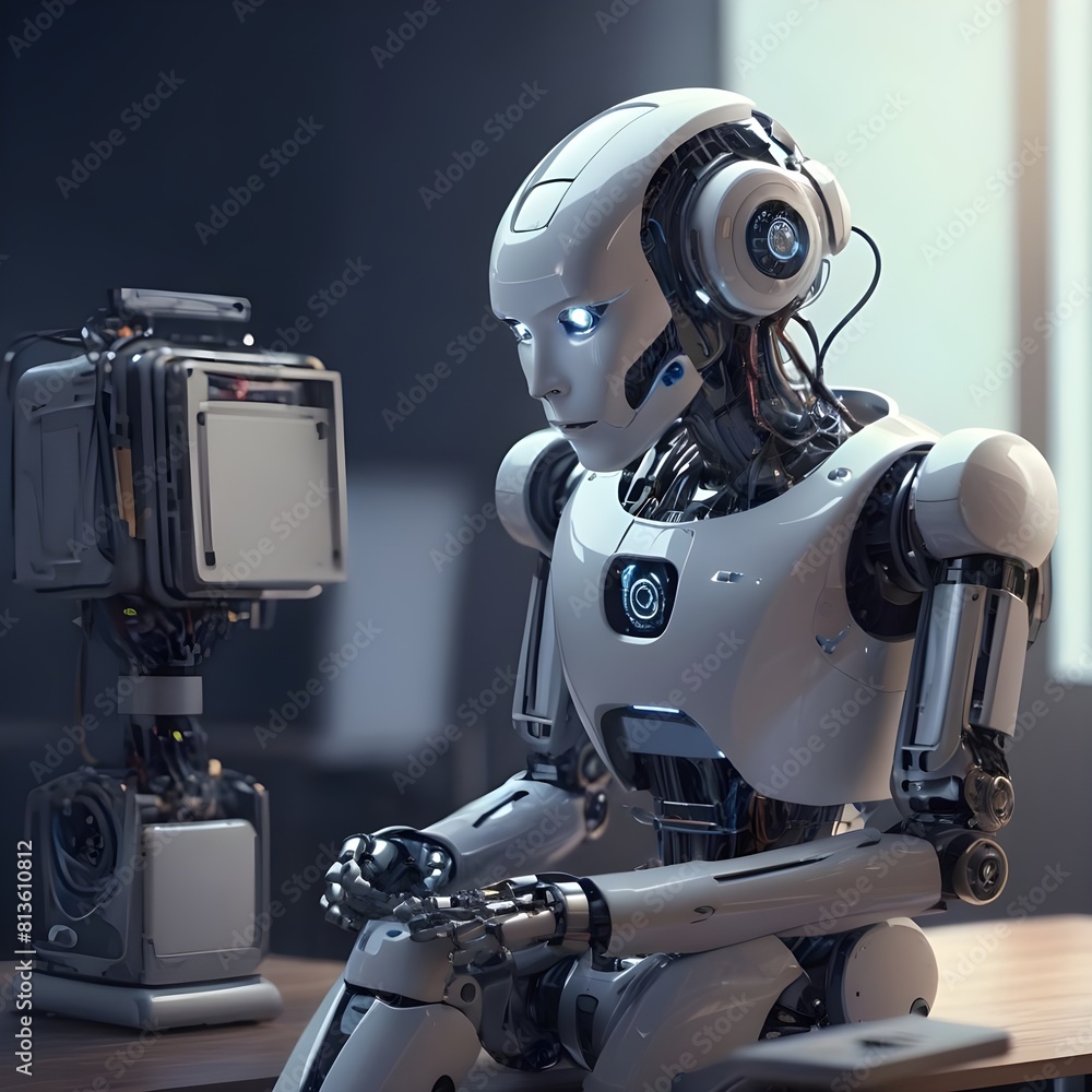 Ai robot thinking Ai robot thinking