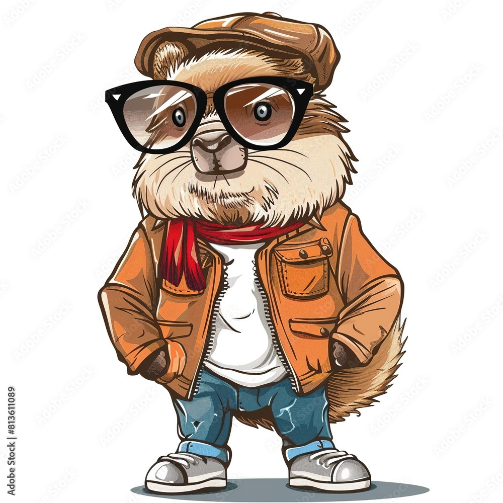 Obraz premium Beaver vintage revival fashion