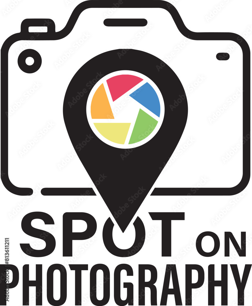 Vertical shot of the photographing symbol on the spot against a white background Vertical shot of the photographing symbol on the spot against a white background