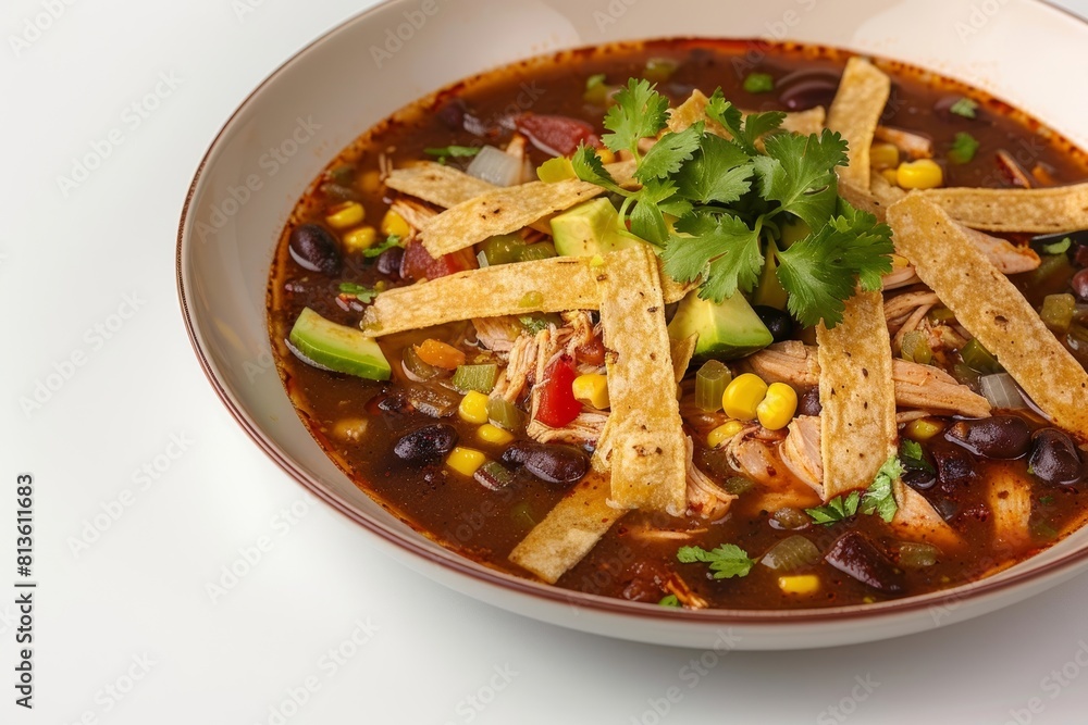 Vibrant Ancho Chicken Tortilla Soup with Fragrant Spices and Creamy Sour Cream Vibrant Ancho Chicken Tortilla Soup with Fragrant Spices and Creamy Sour Cream