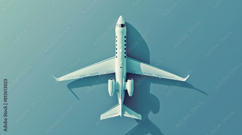Luxury private jet flat design top view exclusive travel theme animation vivid Luxury private jet flat design top view exclusive travel theme animation vivid