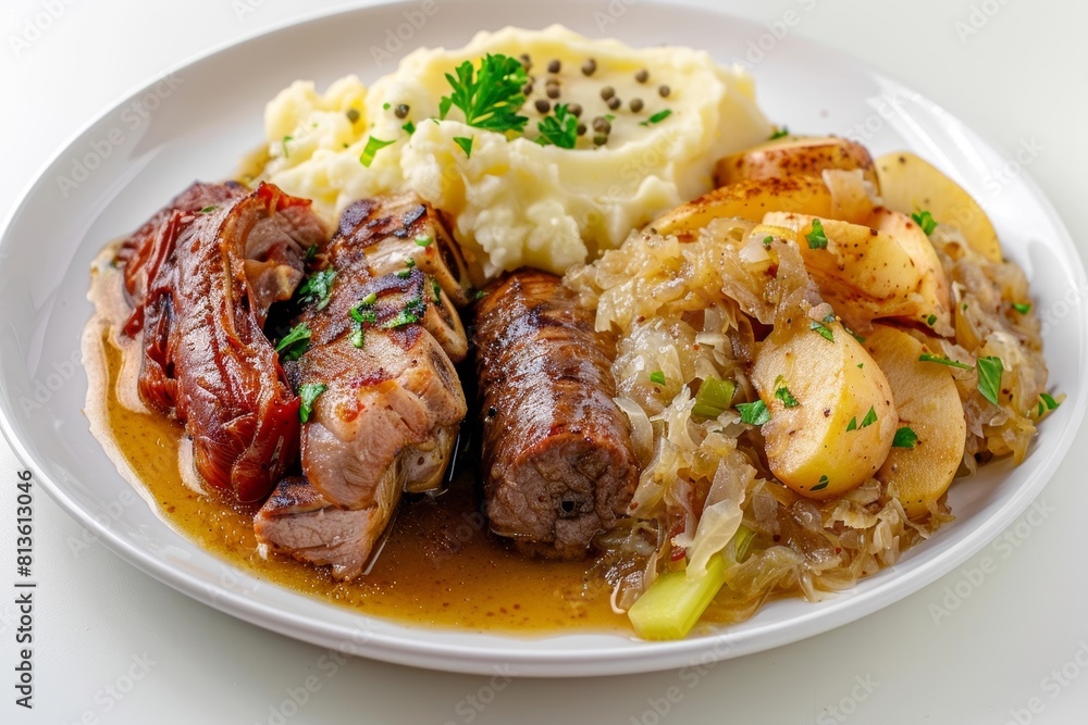 Amish Pork Sampler in a Savory Broth with Onions and Celery Amish Pork Sampler in a Savory Broth with Onions and Celery