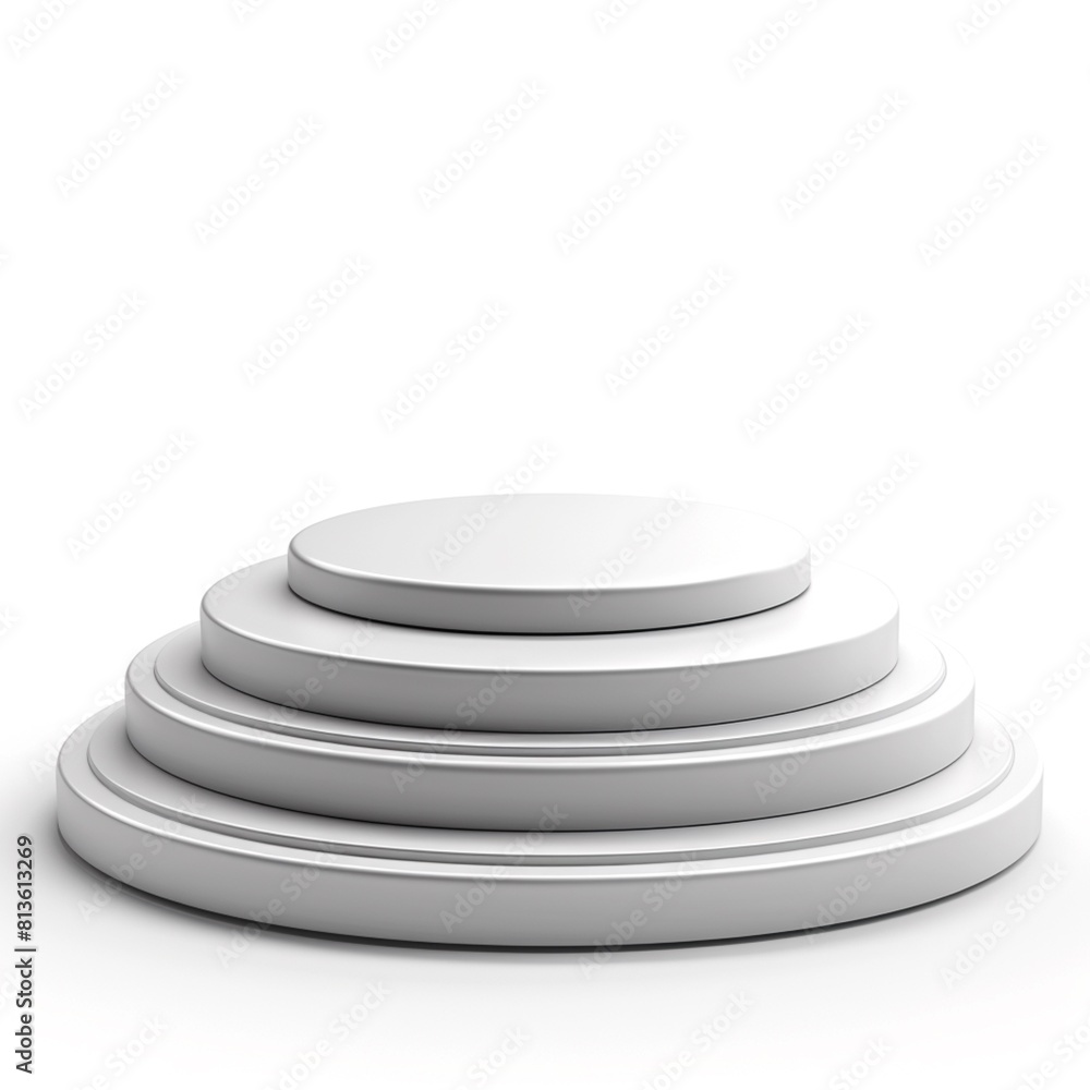 3D White Round Podium On White Background. EPS10 Vector. Made with generative ai 3D White Round Podium On White Background. EPS10 Vector. Made with generative ai