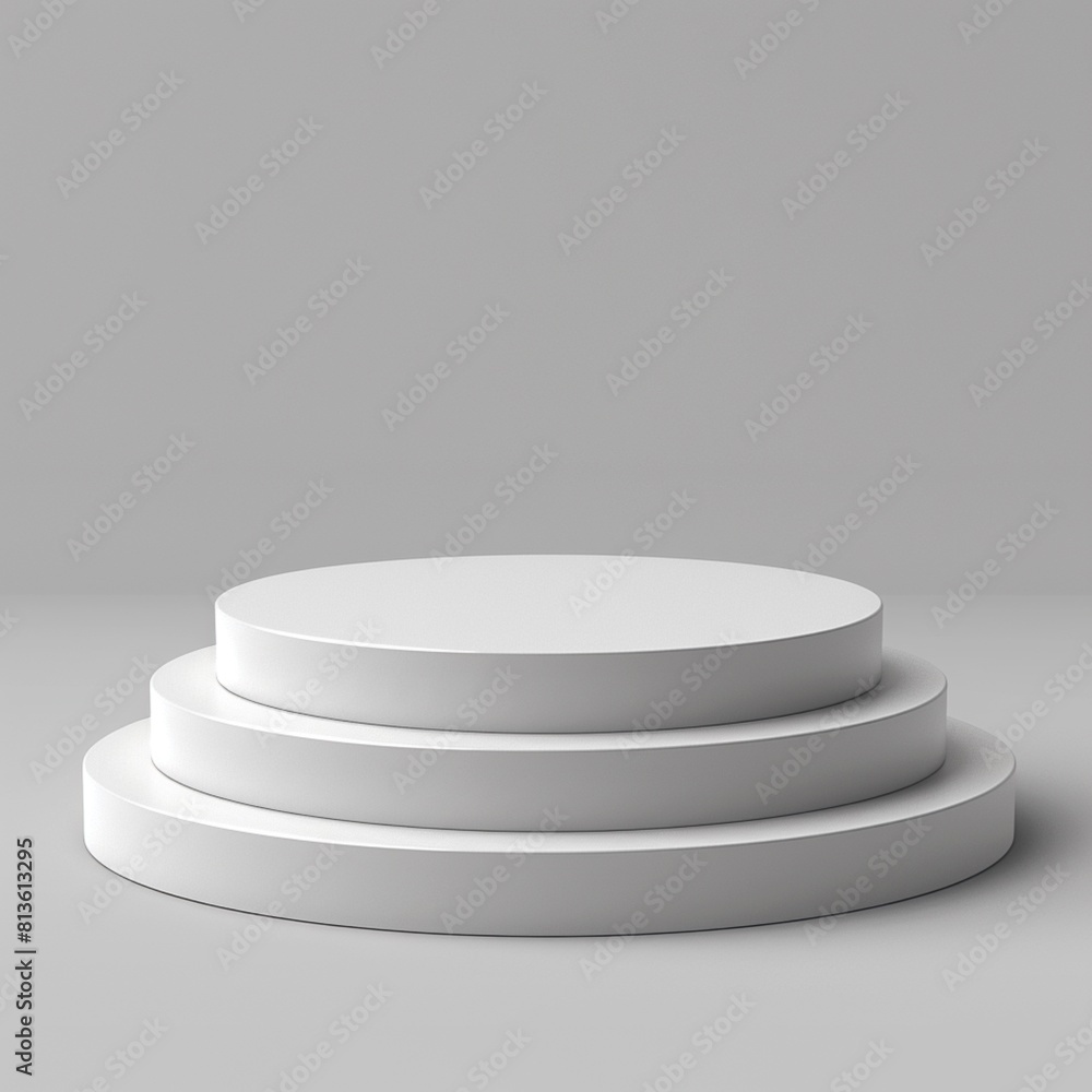 3D White Round Podium On White Background. EPS10 Vector. Made with generative ai 3D White Round Podium On White Background. EPS10 Vector. Made with generative ai