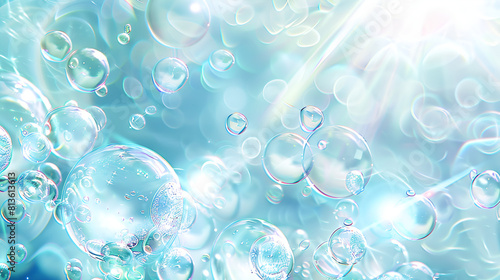 Wallpaper Mural Shimmering blue water bubbles with sunlight Torontodigital.ca