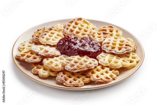 Delicious Amaretto Pizzelles and Cherry Jam: Sensational culinary creation photo