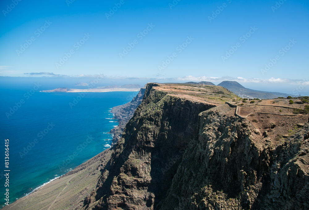 Dramatic landscape of Lanzarote with cliffs, Canary Islands, Spain
