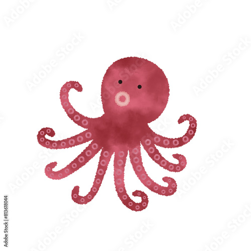 タコの水彩風ベクターイラスト