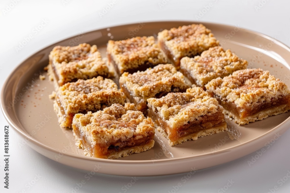 Freshly Baked Apple-Cinnamon Bars with Cinnamon Aroma Freshly Baked Apple-Cinnamon Bars with Cinnamon Aroma