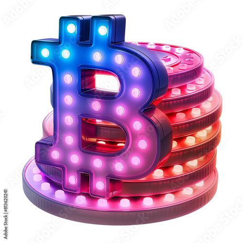 sign of crypto currency with bitcoin symbol on white background. Bitcoin Coin. Bitcoin cryptocurrency. Btc currency money sign or symbol business and financial exchange.