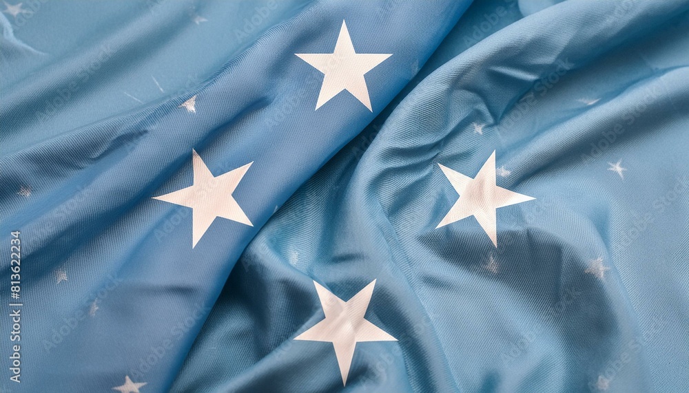 Fabric and Wavy Flag of Micronesia Fabric and Wavy Flag of Micronesia