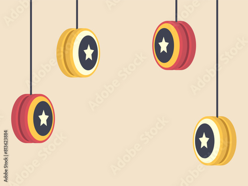 Abstract background with kids toy yo-yo and copy space text
