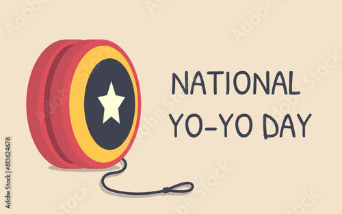 Yo-Yo kids toy. National Yo Yo Day card