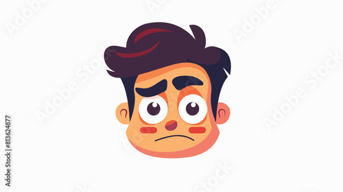Curious face avatar emoji with interested excited © Blue