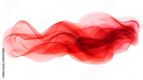 red smoke isolated on white background 